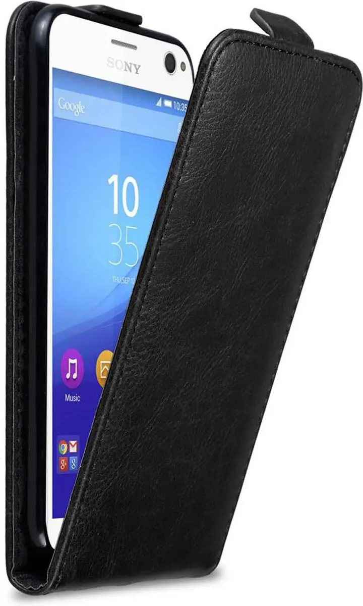 Cadorabo Hoesje geschikt voor Sony Xperia C4 in ZWARTE NACHT