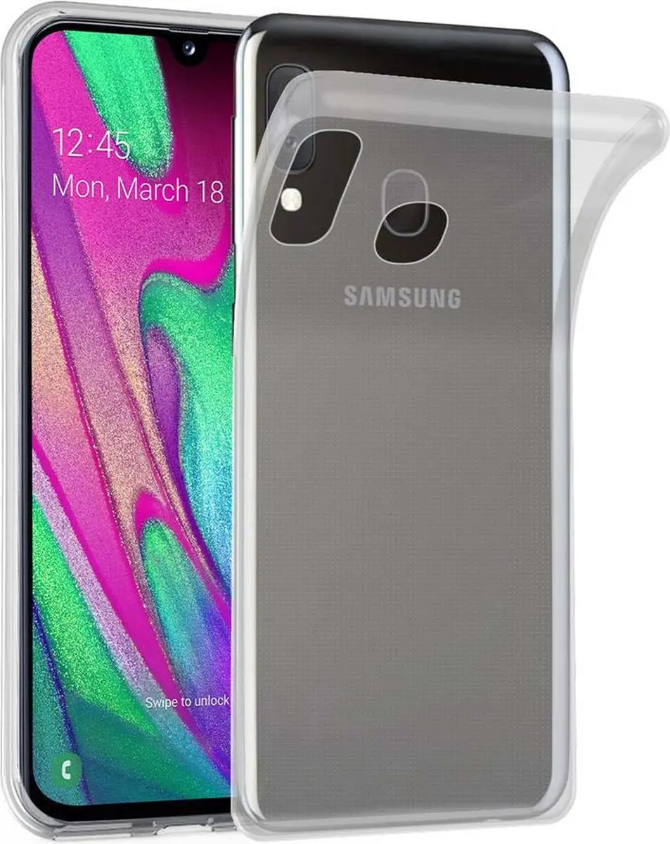 Cadorabo Hoesje geschikt voor Samsung Galaxy A40 in VOLLEDIG TRANSPARANT