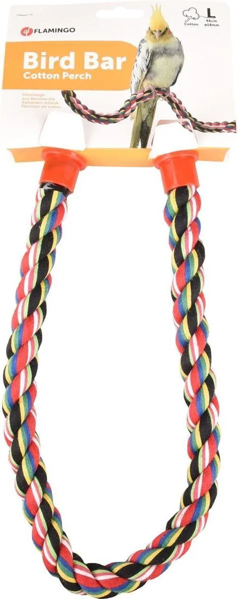 Flamingo Vogel Zitstok Katoen Twist Multicolor 66cm