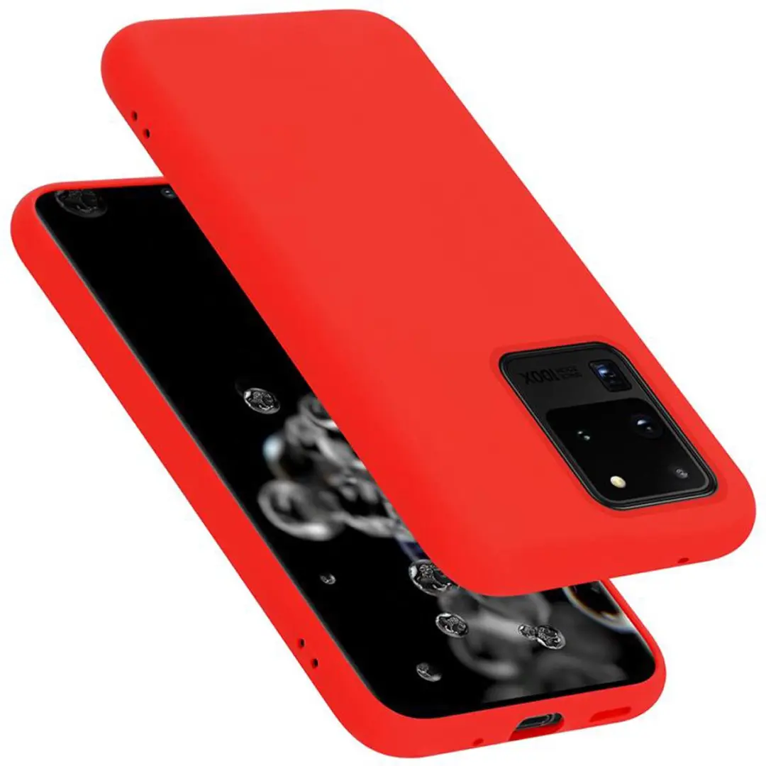 Cadorabo Hoesje geschikt voor Samsung Galaxy S20 ULTRA in LIQUID ROOD