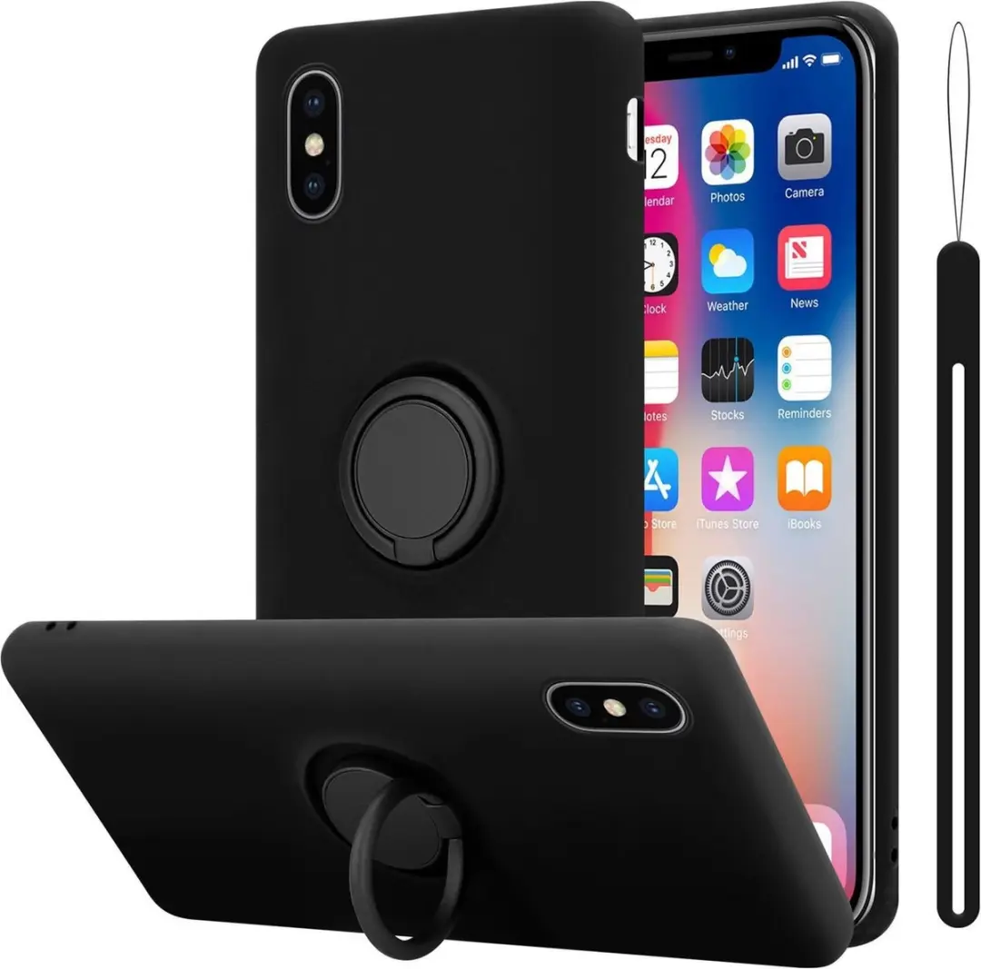 Cadorabo Hoesje geschikt voor Apple iPhone X / XS in LIQUID ZWART