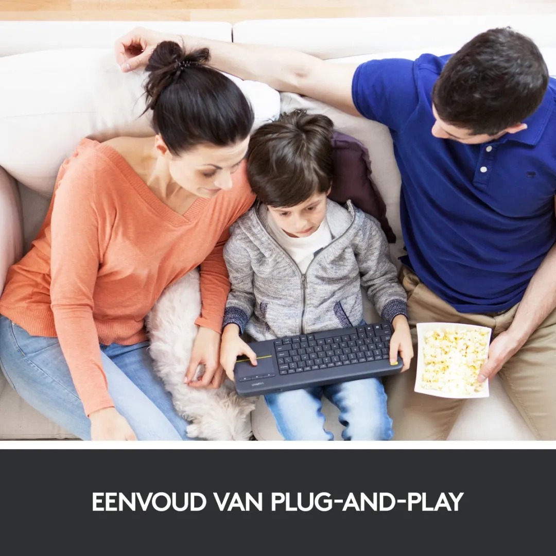 Logitech K400 Plus Draadloos Toetsenbord - Zwart