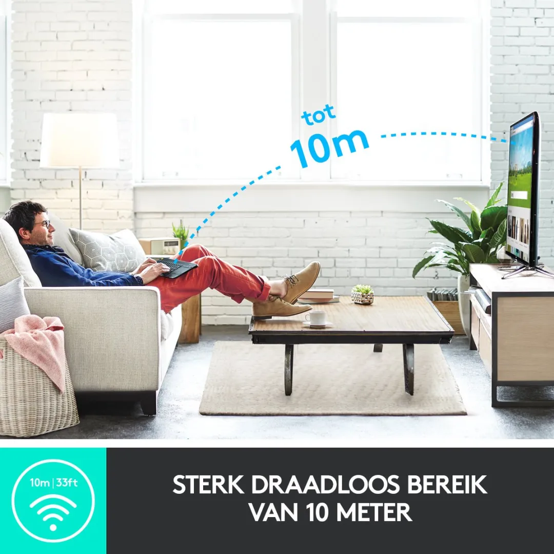 Logitech K400 Plus Draadloos Toetsenbord - Zwart