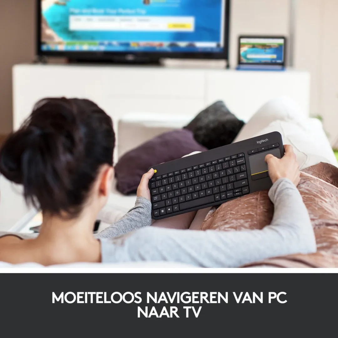 Logitech K400 Plus Draadloos Toetsenbord - Zwart
