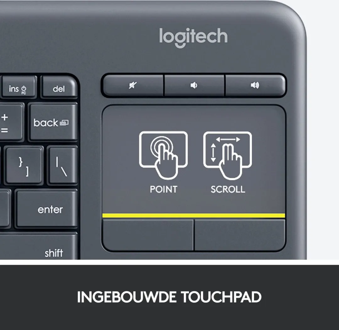 Logitech K400 Plus Draadloos Toetsenbord - Zwart - afbeelding 6 van 6