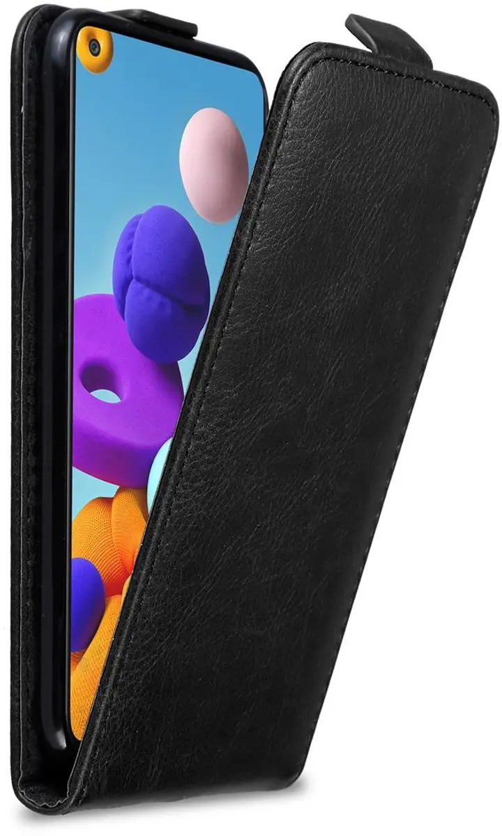 Cadorabo Hoesje geschikt voor Samsung Galaxy A21s in ZWARTE NACHT