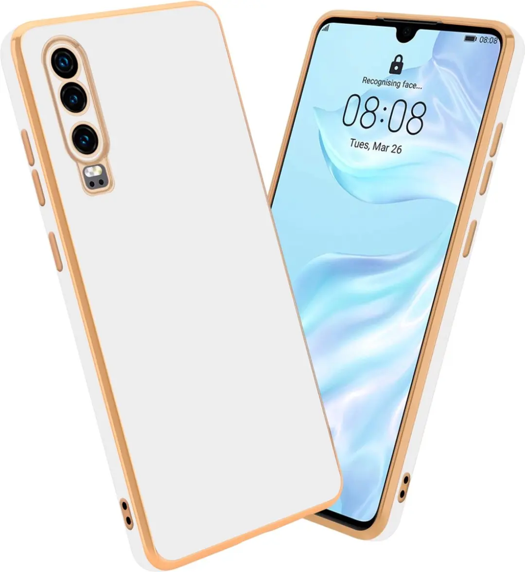 Cadorabo Hoesje geschikt voor Huawei P30 in Glossy Wit