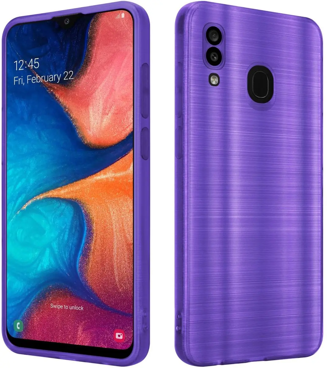 Cadorabo Hoesje geschikt voor Samsung Galaxy A20 / A30 / M10s in Brushed Paars