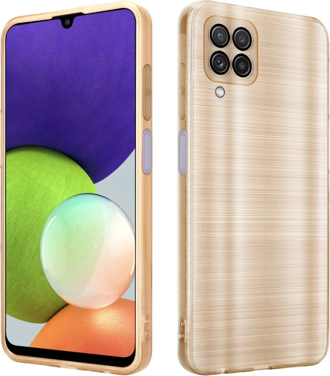 Cadorabo Hoesje geschikt voor Samsung Galaxy A22 4G in Brushed Goud