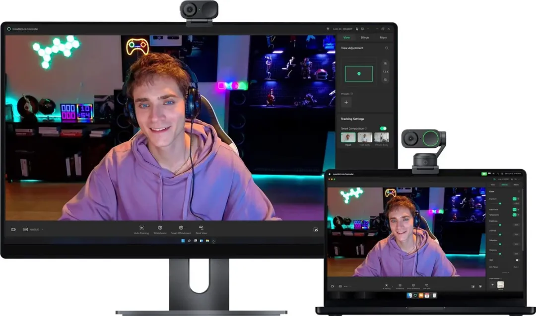 Insta360 Link 2C 4K Webcam - Zwart