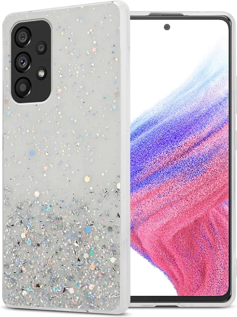 Cadorabo Hoesje geschikt voor Samsung Galaxy A53 5G in Transparant met Glitter