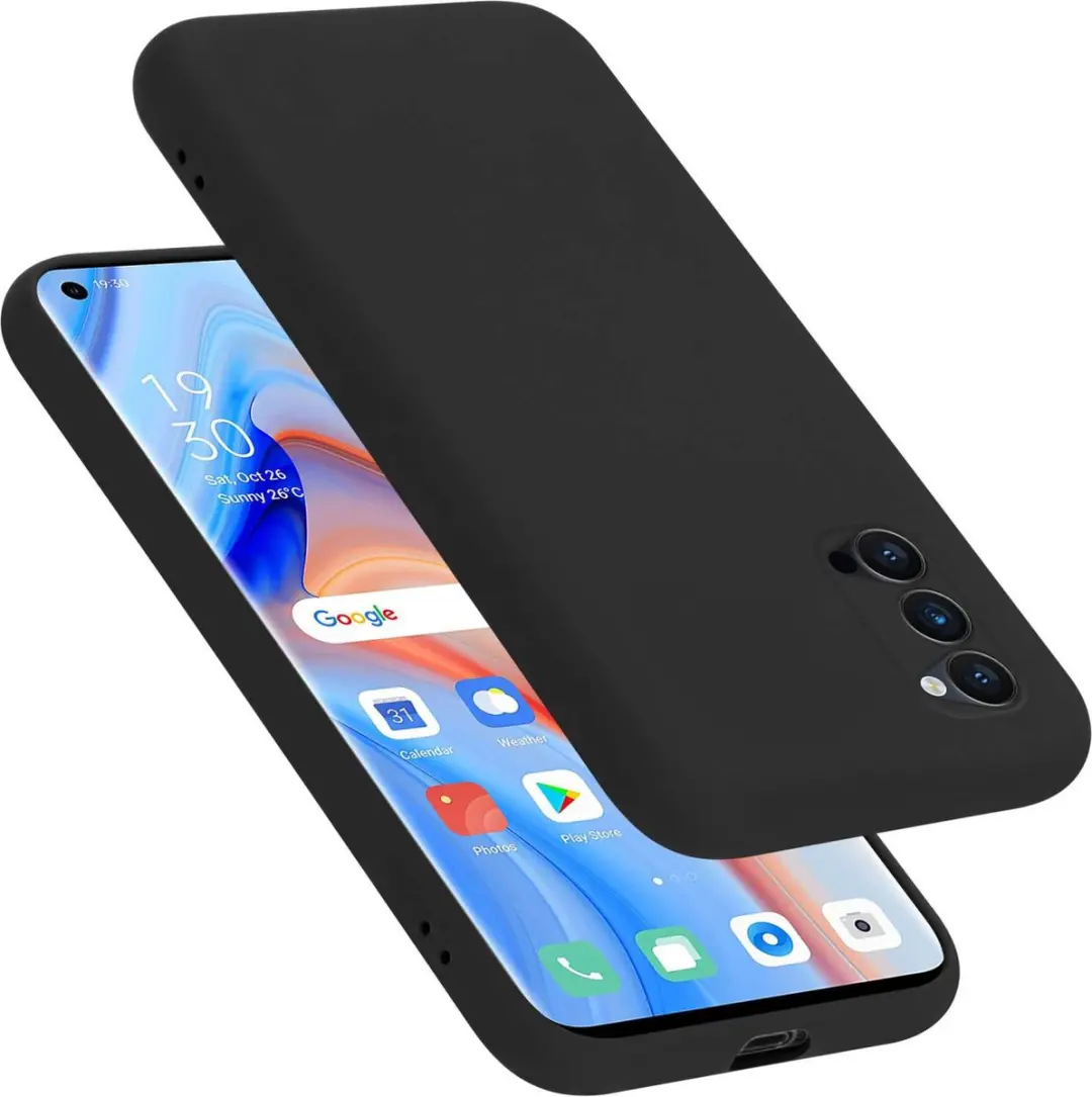 Cadorabo Hoesje geschikt voor Oppo Reno4 PRO in LIQUID ZWART