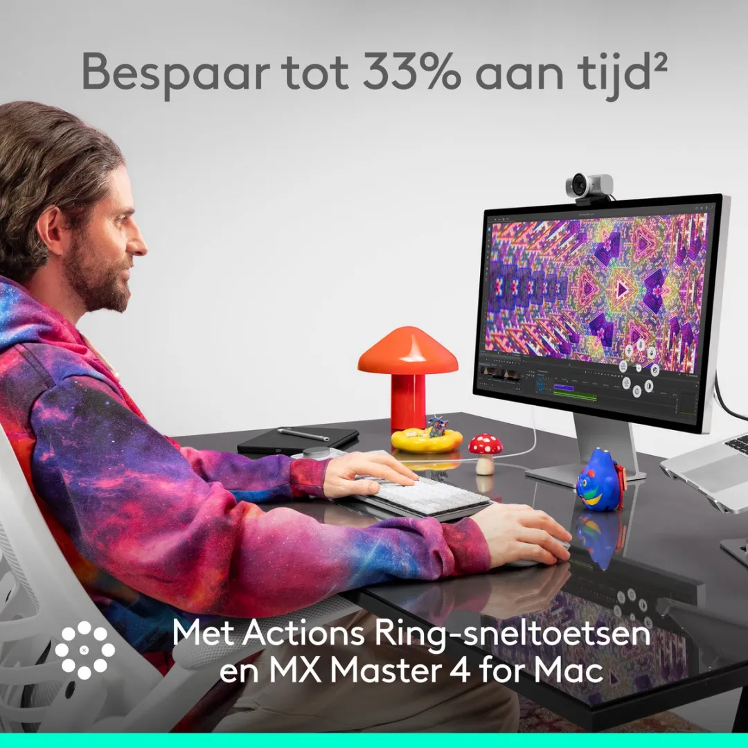 Logitech MX Master 4 Draadloze Muis - Rechtshandig - Mac - Zilver