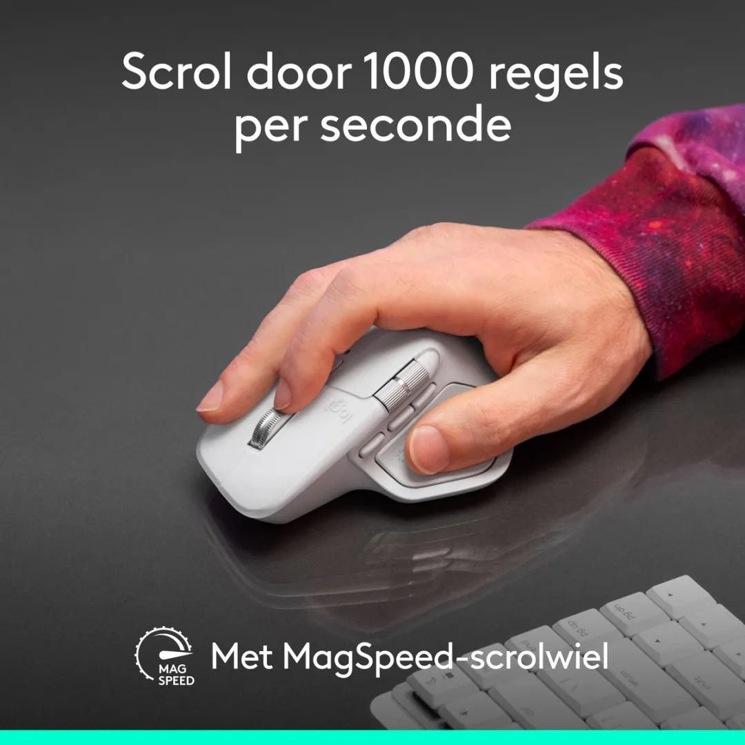 Logitech MX Master 4 Draadloze Muis - Rechtshandig - Mac - Zilver