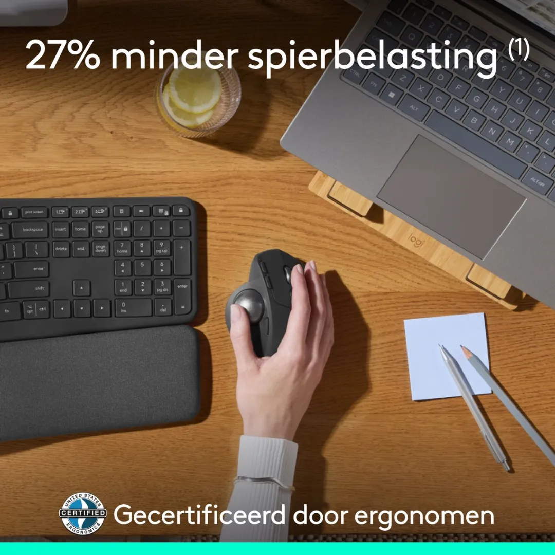 Logitech MX Ergo S Draadloze Muis - Graphite