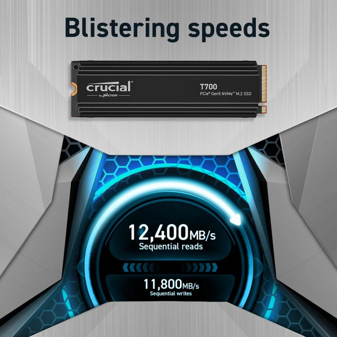 Crucial T700 CT4000T700SSD5 SSD M.2 4TB - PCIe 5.0