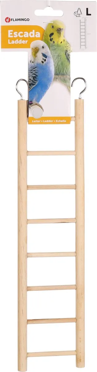 Flamingo Houten Vogelspeelgoed Ladder - 7x1x36cm - Natuurlijk