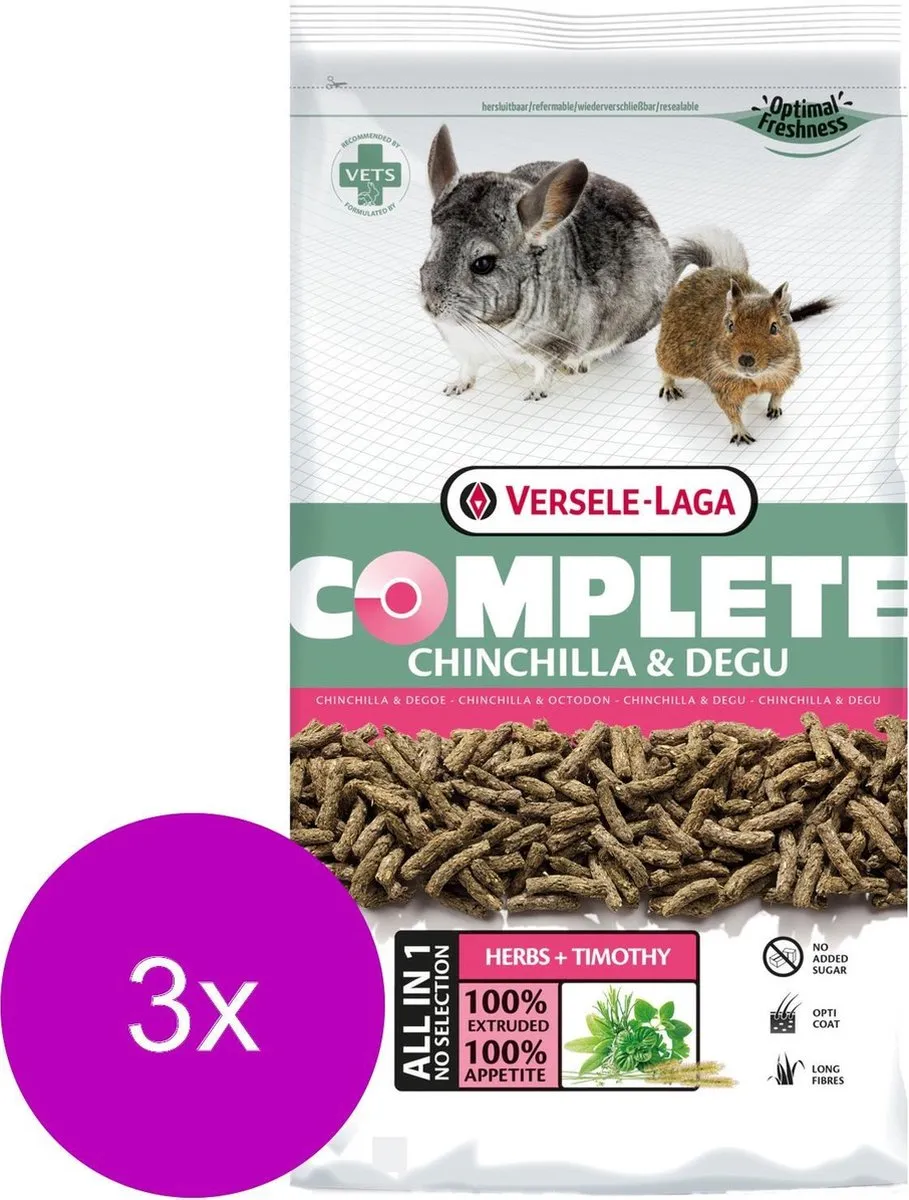 Versele-Laga Complete Chinchilla & Degu Voer - 3x1,75kg