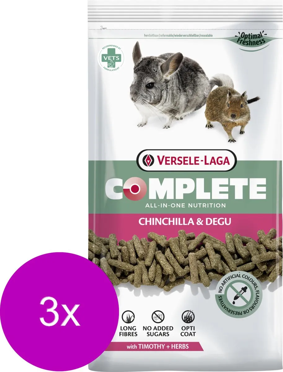 Versele-Laga Complete Chinchilla & Degu Voer - 3x1,75kg