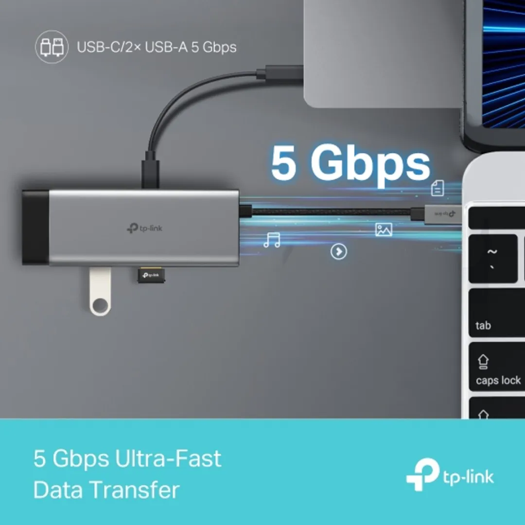 TP-Link UH5020C USB-C Hub - Grijs