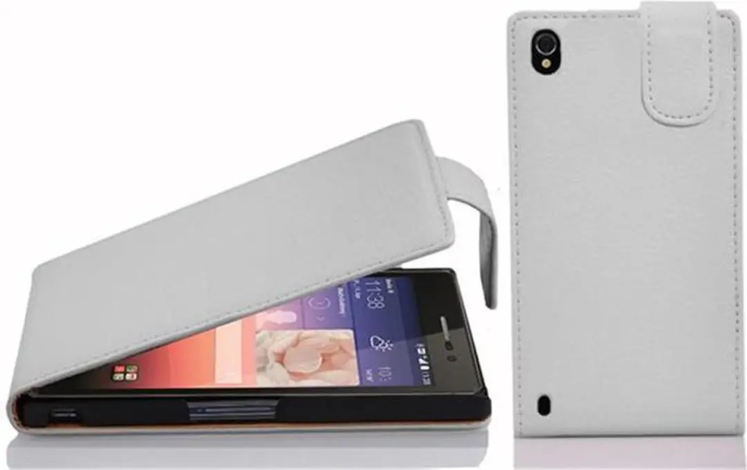 Cadorabo Hoesje geschikt voor Huawei ASCEND P7 in MAGNESIUM WIT