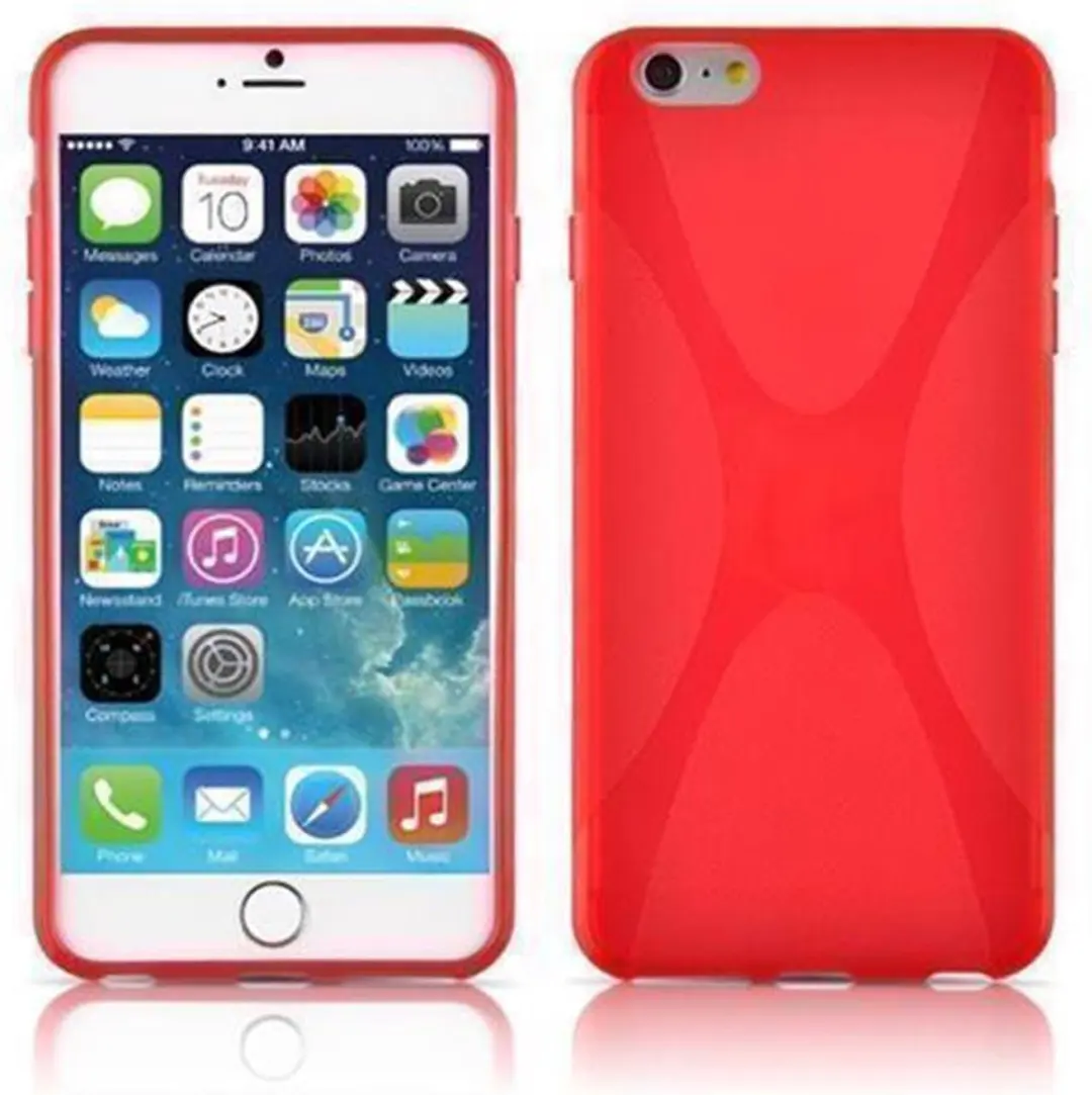 Cadorabo Hoesje geschikt voor Apple iPhone 6 PLUS / 6S PLUS in INFERNO ROOD