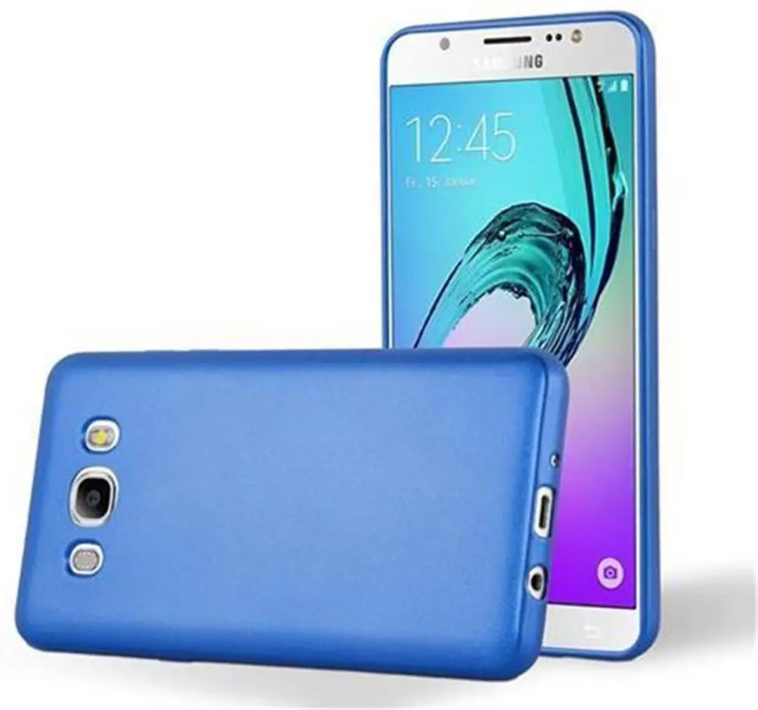Cadorabo Hoesje geschikt voor Samsung Galaxy J7 2016 in METAAL BLAUW