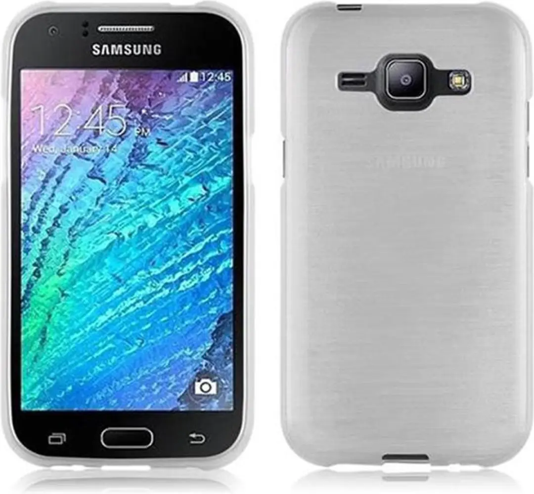Cadorabo Hoesje geschikt voor Samsung Galaxy J1 2015 in ZILVER