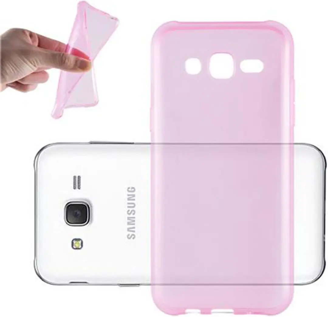Cadorabo Hoesje geschikt voor Samsung Galaxy J3 2015 in TRANSPARANT ROZE