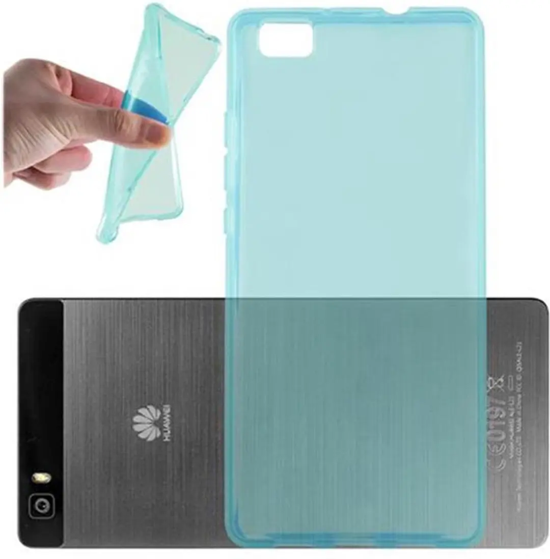 Cadorabo Hoesje geschikt voor Huawei P8 LITE 2015 in TRANSPARANT BLAUW