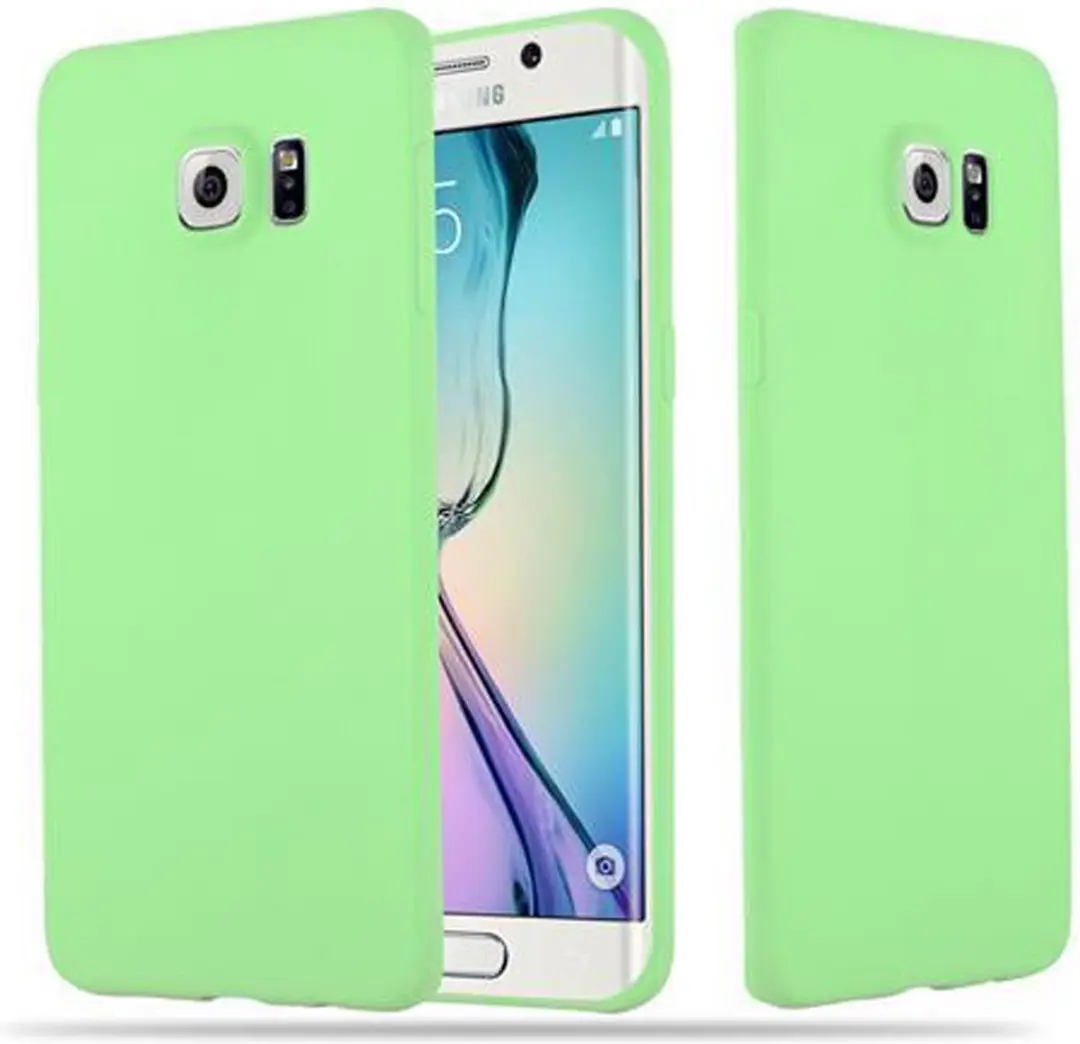 Cadorabo Hoesje geschikt voor Samsung Galaxy S6 EDGE in CANDY PASTEL GROEN