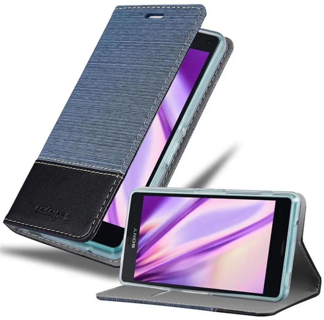 Cadorabo Hoesje geschikt voor Sony Xperia Z3 COMPACT in DONKERBLAUW ZWART