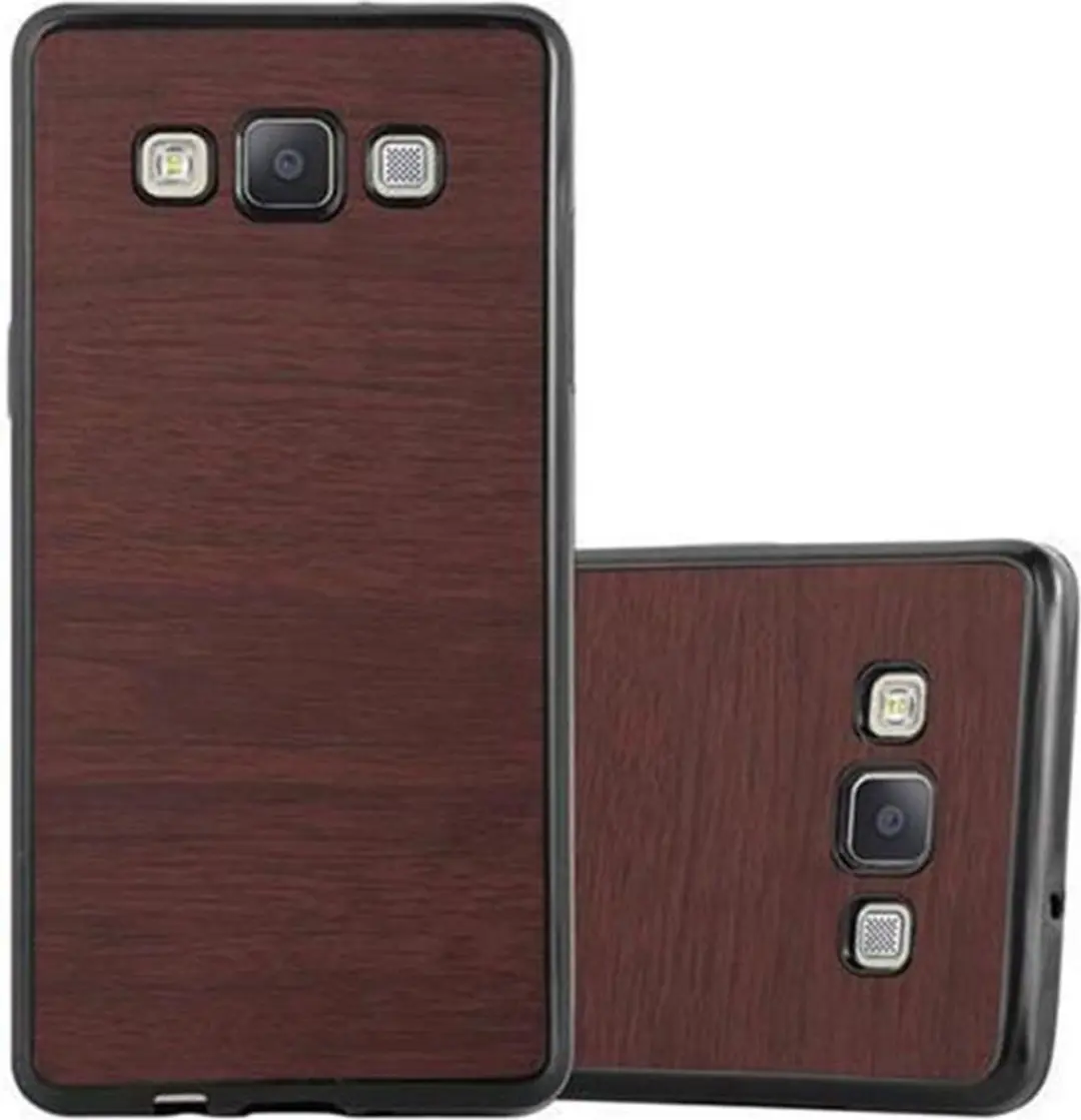 Cadorabo Hoesje geschikt voor Samsung Galaxy A3 2015 in WOODEN KOFFIE