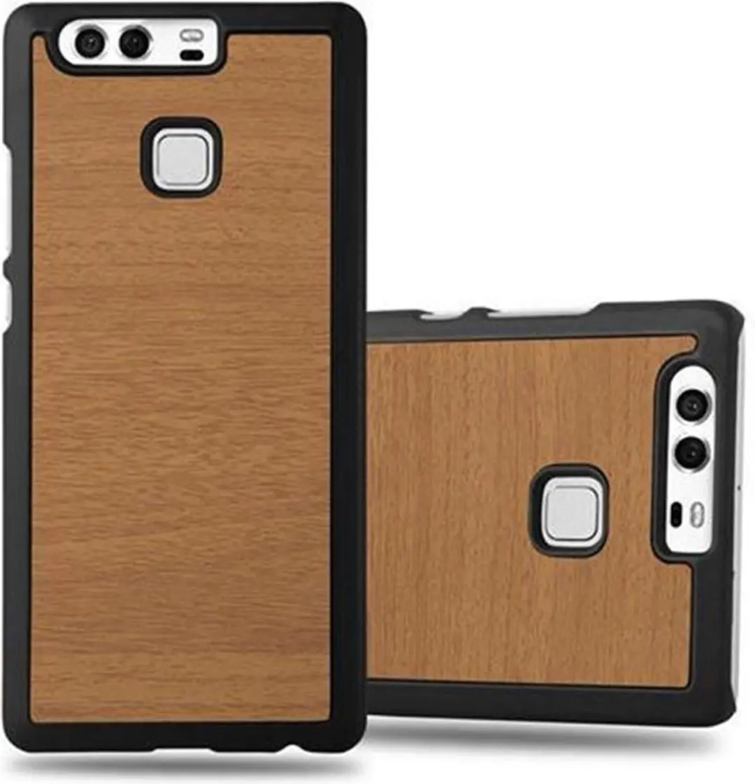 Cadorabo Hoesje geschikt voor Huawei P9 in WOODY BRUIN