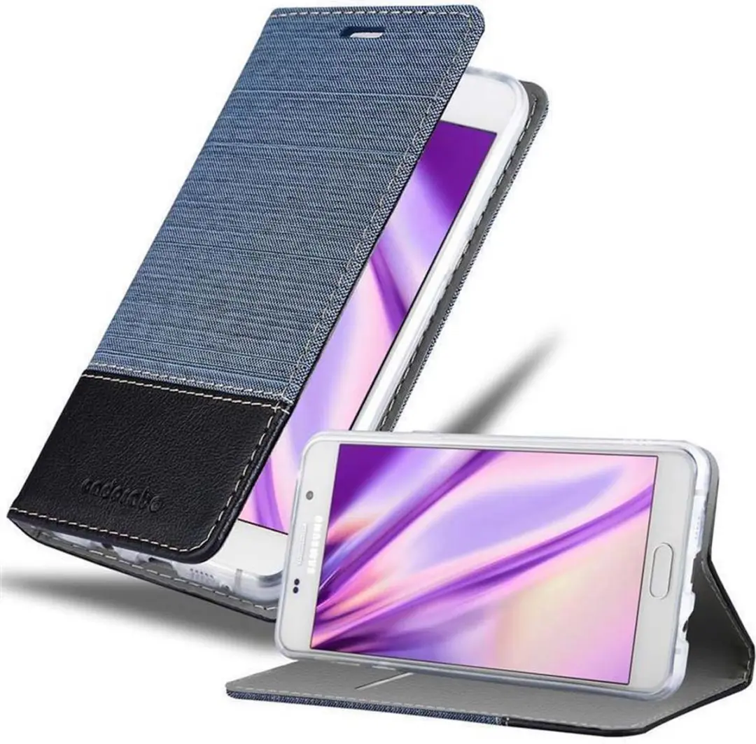 Cadorabo Hoesje geschikt voor Samsung Galaxy A7 2016 in DONKERBLAUW ZWART