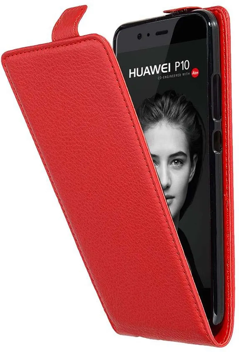 Cadorabo Hoesje geschikt voor Huawei P10 in INFERNO ROOD