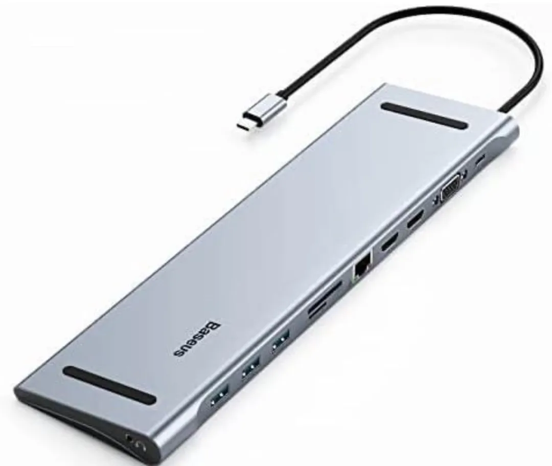 Baseus 8-in-1 USB-C Hub - HDMI & USB-A - Grijs