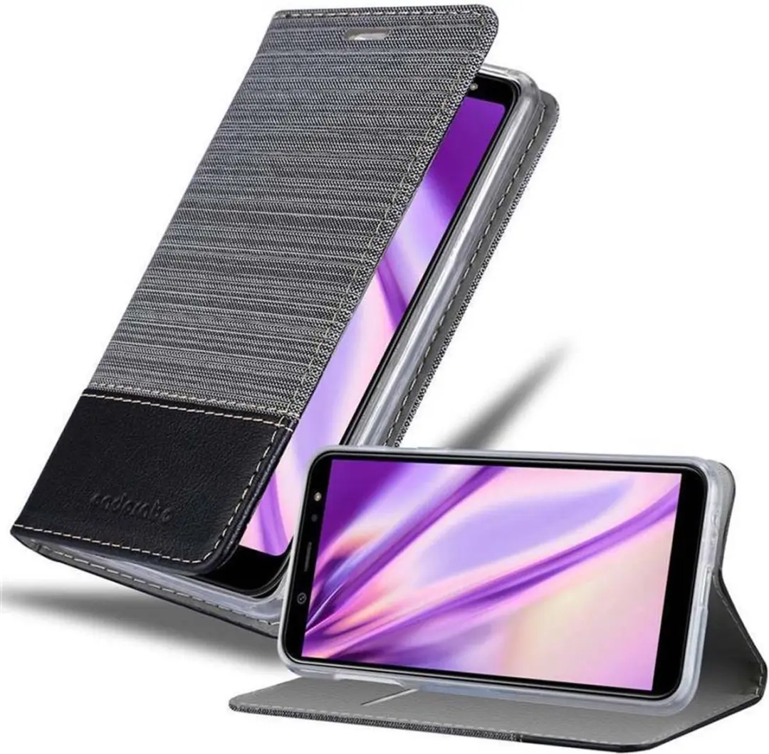 Cadorabo Hoesje geschikt voor Samsung Galaxy A6 2018 in GRIJS ZWART