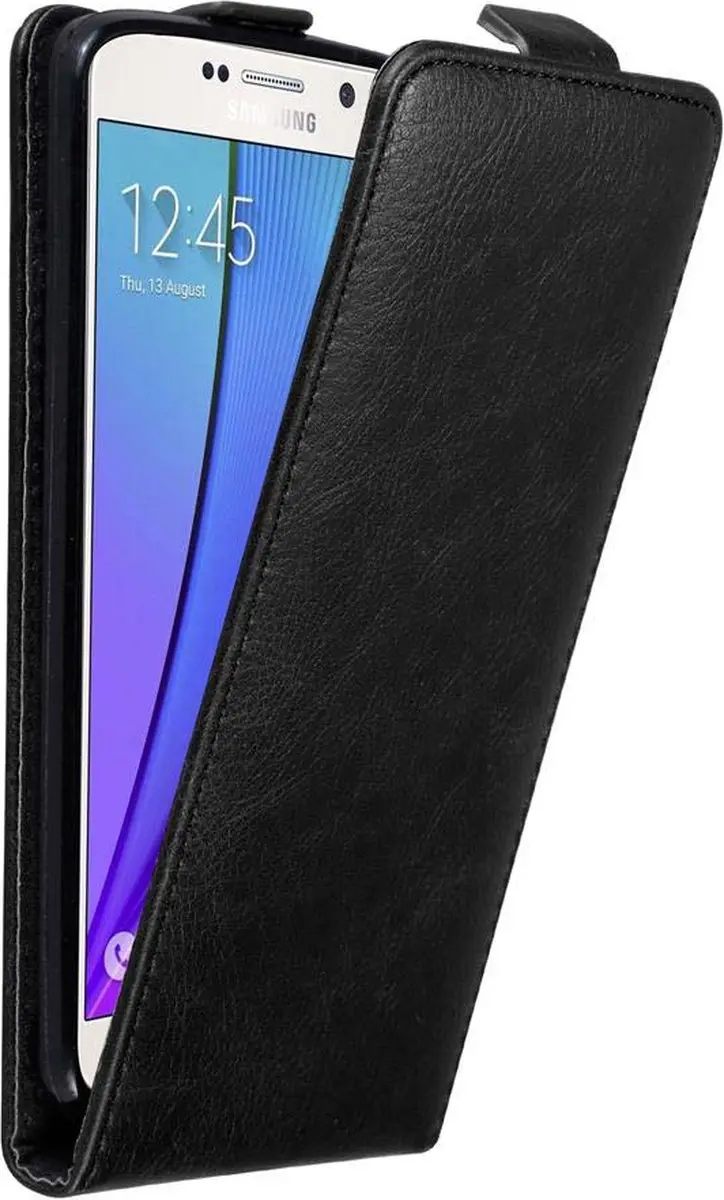 Cadorabo Hoesje geschikt voor Samsung Galaxy NOTE 5 in ZWARTE NACHT