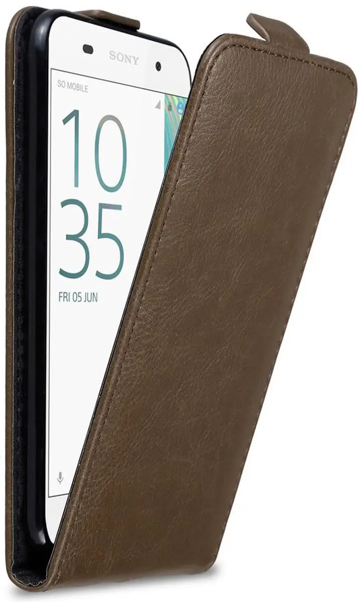 Cadorabo Hoesje geschikt voor Sony Xperia E5 in KOFFIE BRUIN