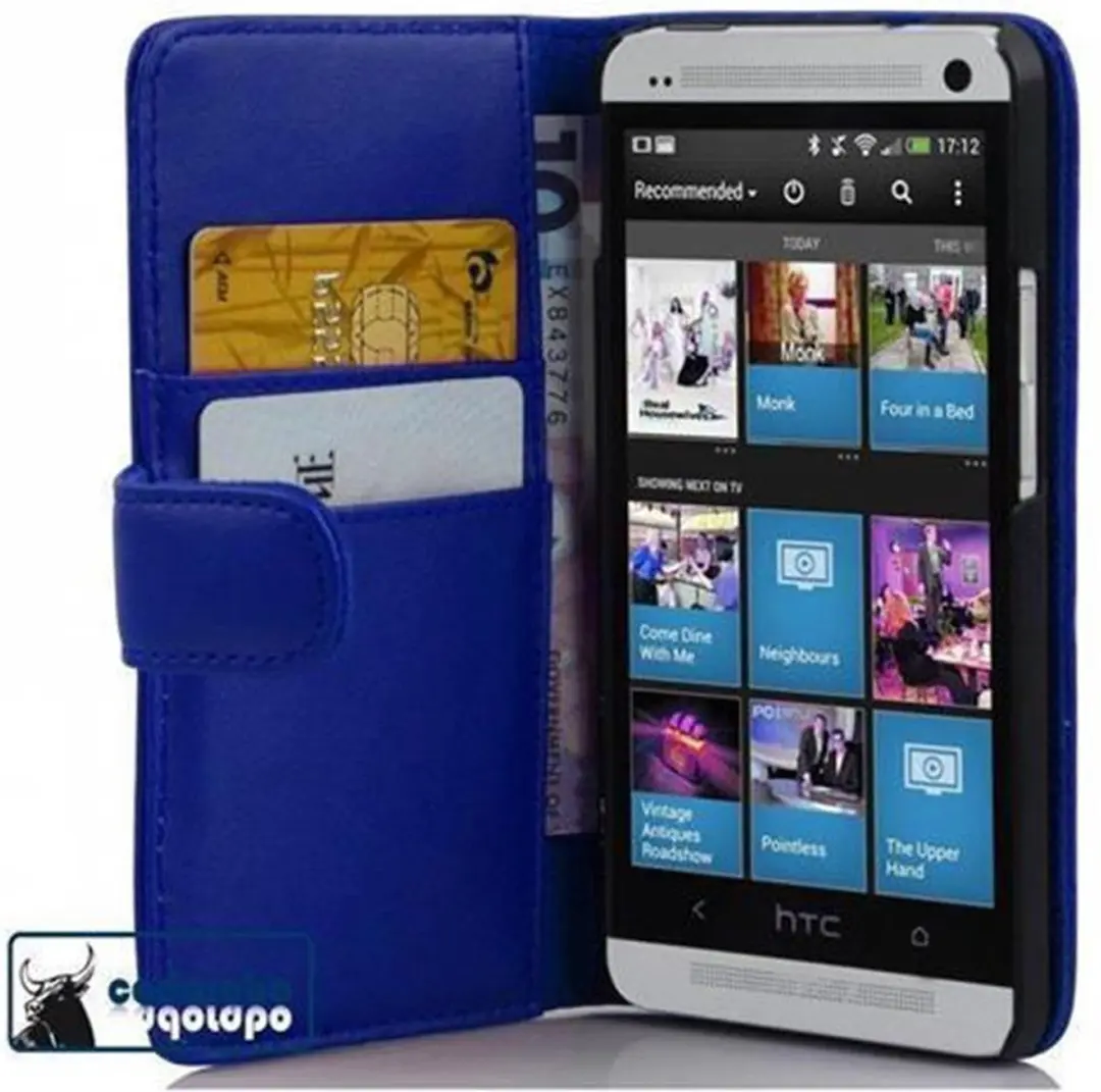 Cadorabo Hoesje geschikt voor HTC ONE M4 MINI in BRILJANT BLAUW