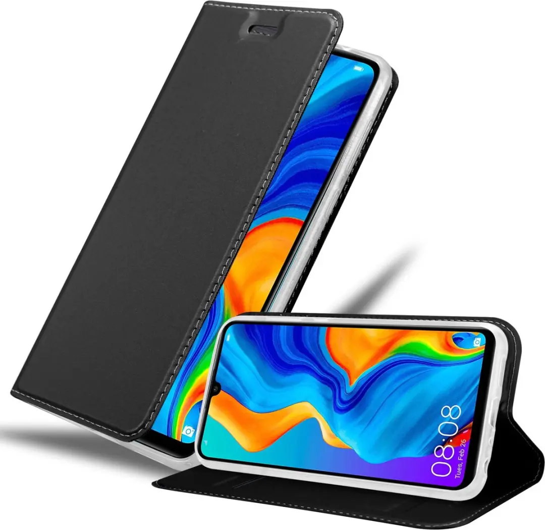 Cadorabo Hoesje geschikt voor Huawei P30 LITE in CLASSY ZWART
