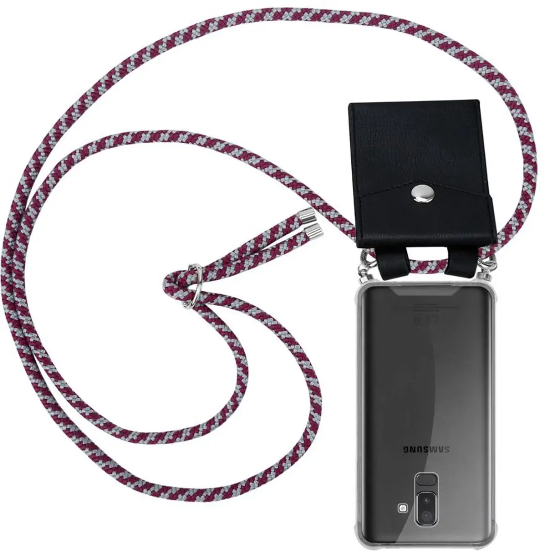 Cadorabo Hoesje geschikt voor Samsung Galaxy A6 PLUS 2018 in ROOD WIT