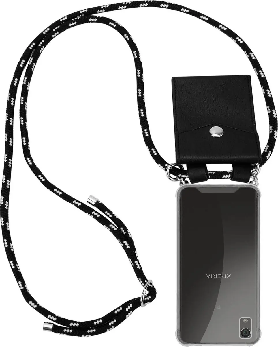 Cadorabo Hoesje geschikt voor Sony Xperia XA1 PLUS in ZWART ZILVER