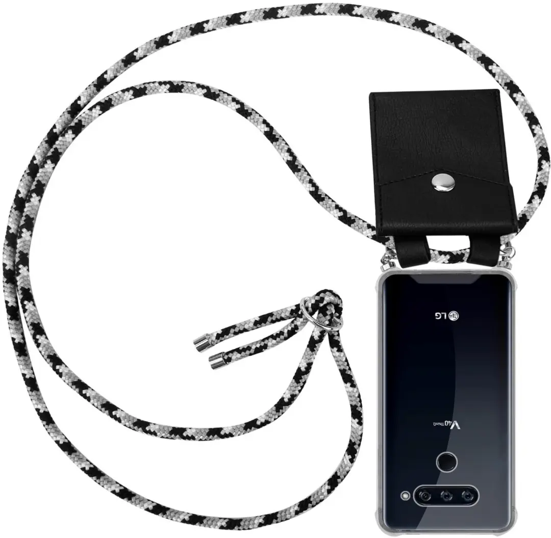 Cadorabo Hoesje geschikt voor LG V40 in ZWARTE CAMOUFLAGE