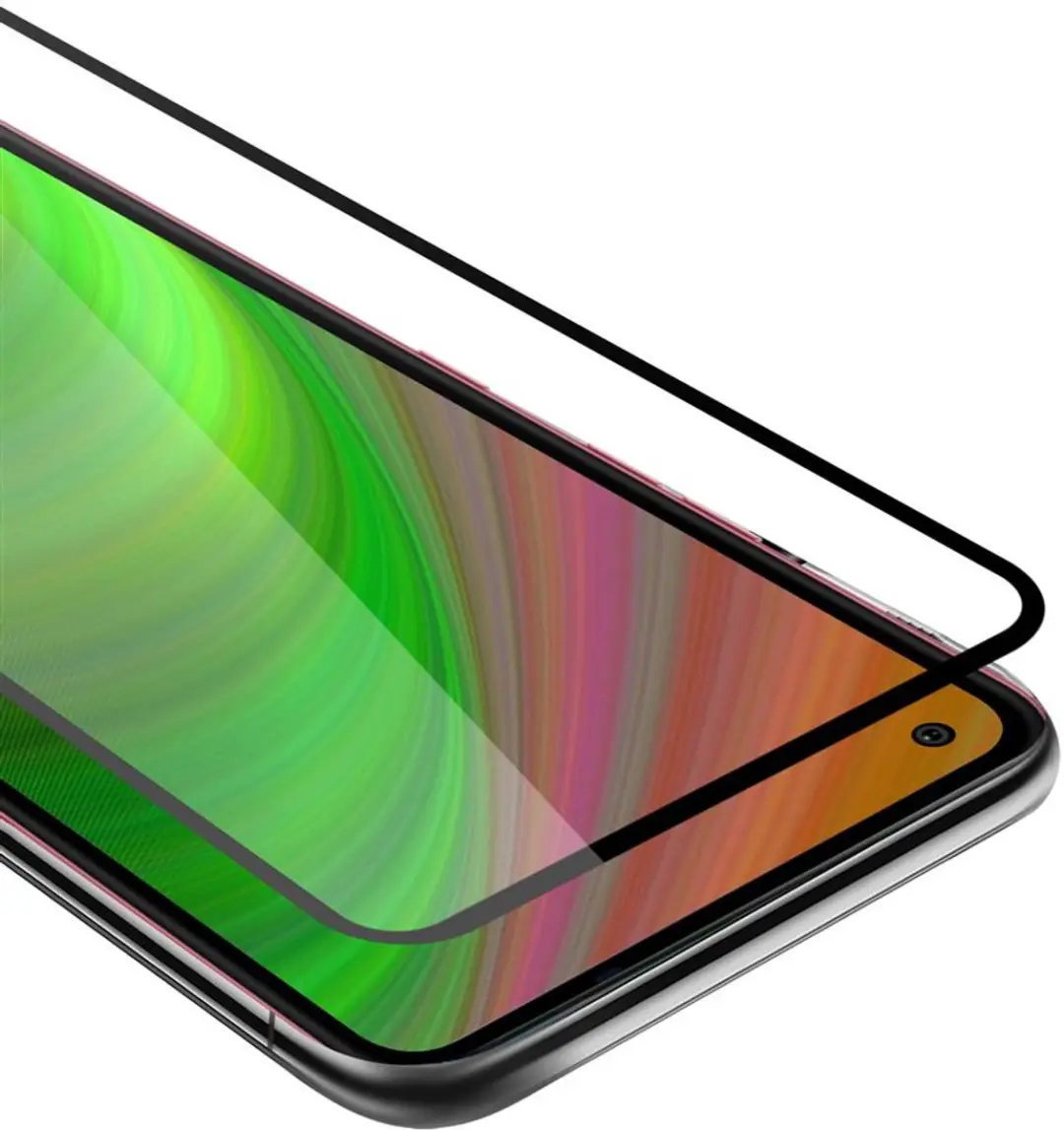 Cadorabo Screenprotector geschikt voor LG K51S Volledig scherm pantserfolie Beschermfolie in TRANSPARANT met ZWART - Gehard (Tempered) display beschermglas in 9H hardheid met 3D Touch