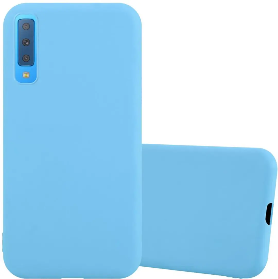 Cadorabo Hoesje geschikt voor Samsung Galaxy A7 2018 in CANDY BLAUW