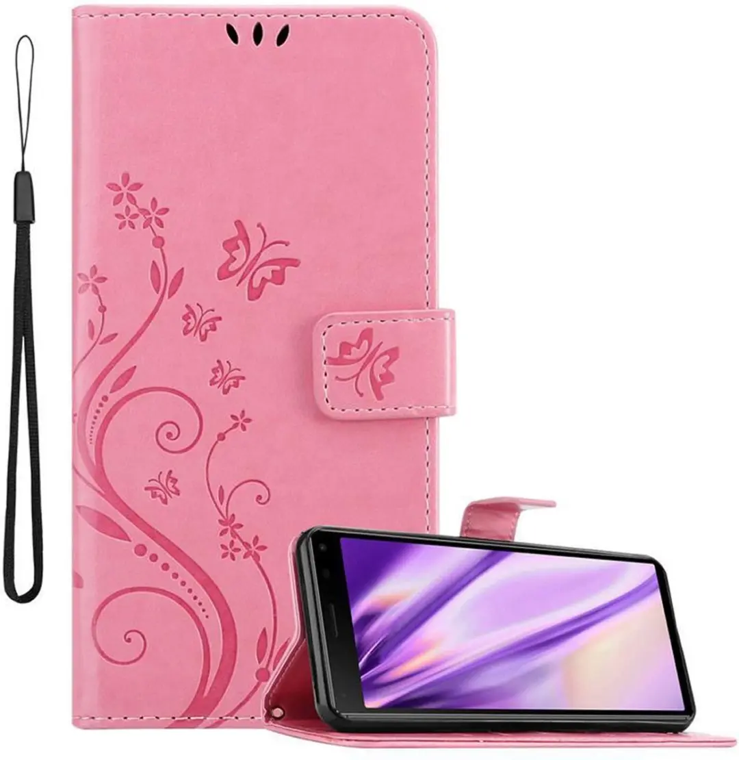 Cadorabo Hoesje geschikt voor Sony Xperia 8 in BLOEMEN ROZE
