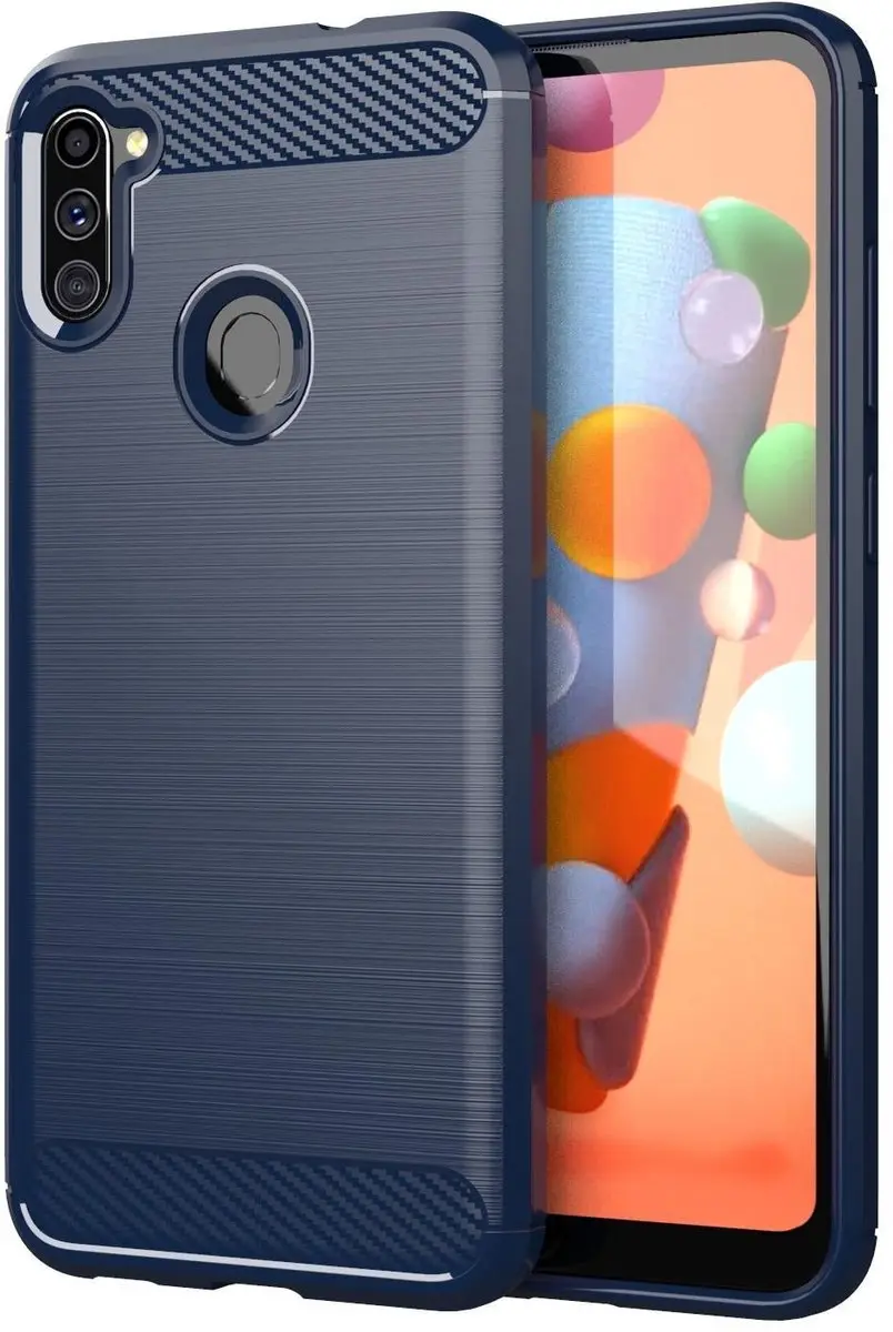 Cadorabo Hoesje geschikt voor Samsung Galaxy A11 / M11 in BRUSHED BLAUW