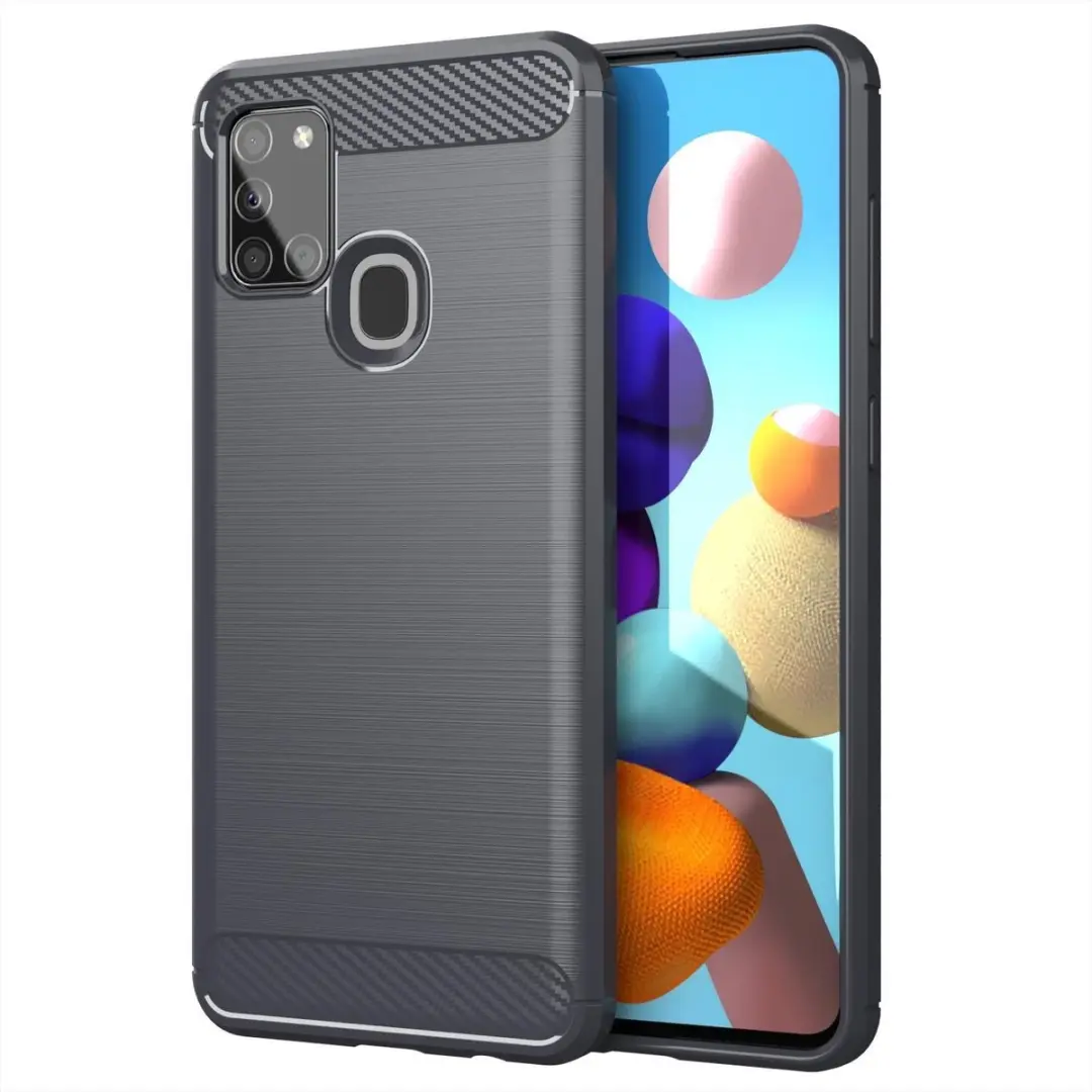 Cadorabo Hoesje geschikt voor Samsung Galaxy A21s in BRUSHED GRIJS